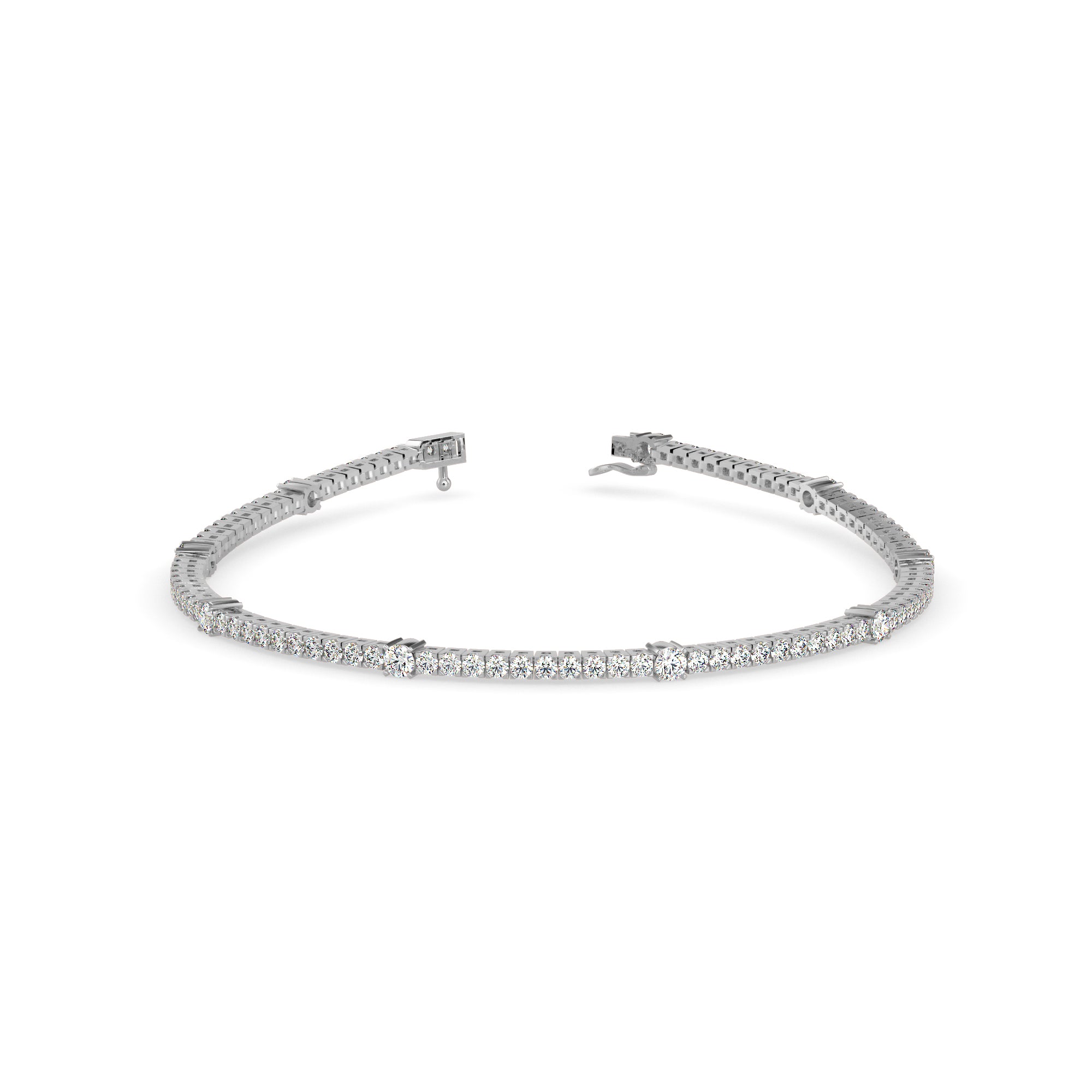 Pulsera de diamantes creados en laboratorio modelo Bar Tennis en oro de 18K (2.35 quilates)